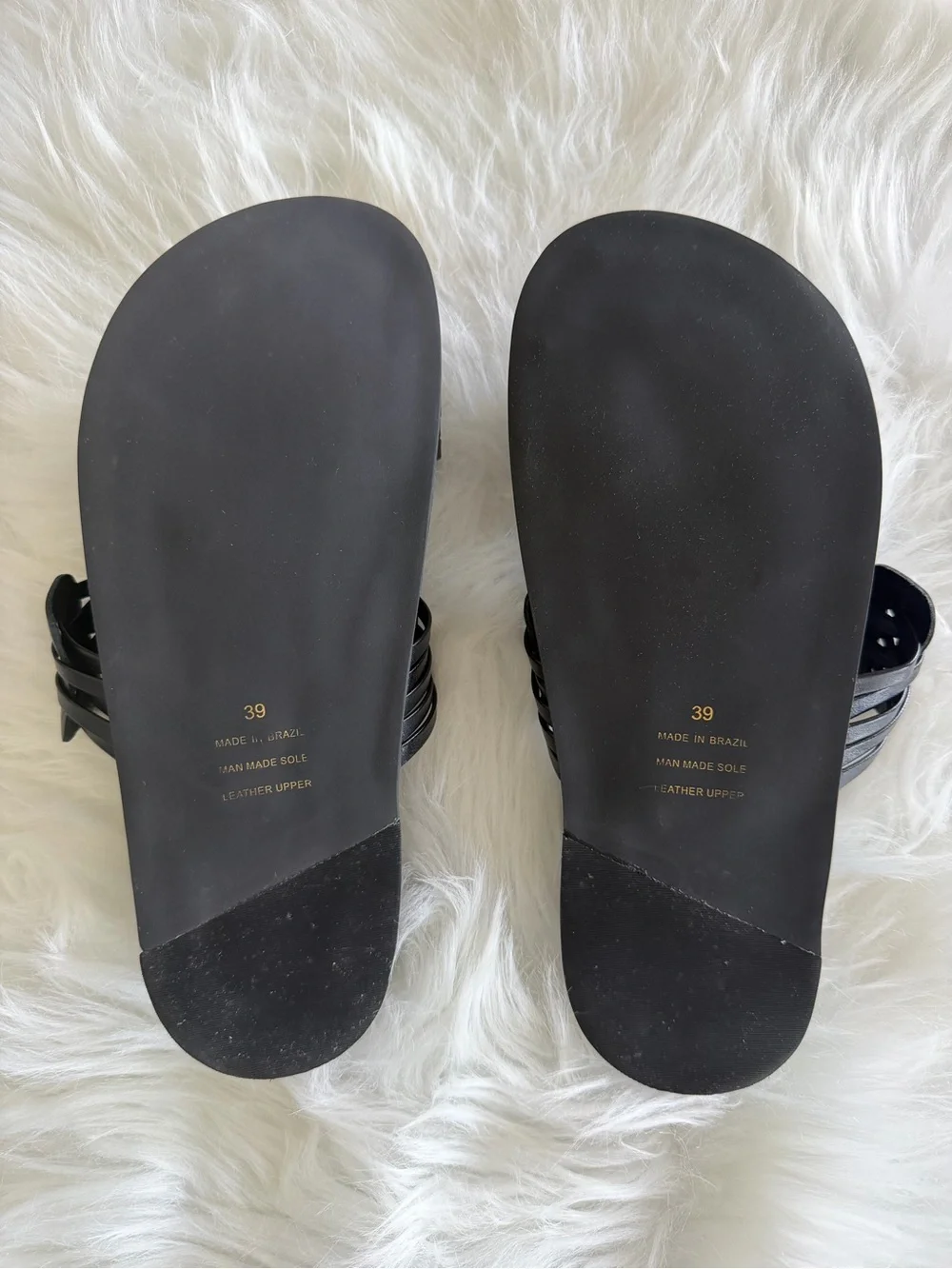Intentionally Blank Woven Slide Sandals - Black